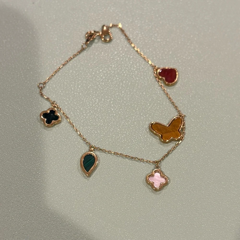 Rachel Zoe gold plated sterling silver charm bracelet - Picture 1 of 3